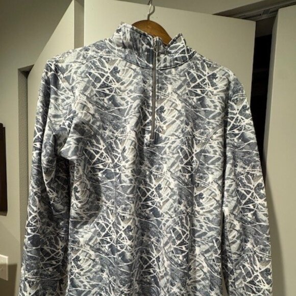 Women's NILS Robin Base Layer  1/4 zip top,  gray pattern, XL - Picture 1 of 4